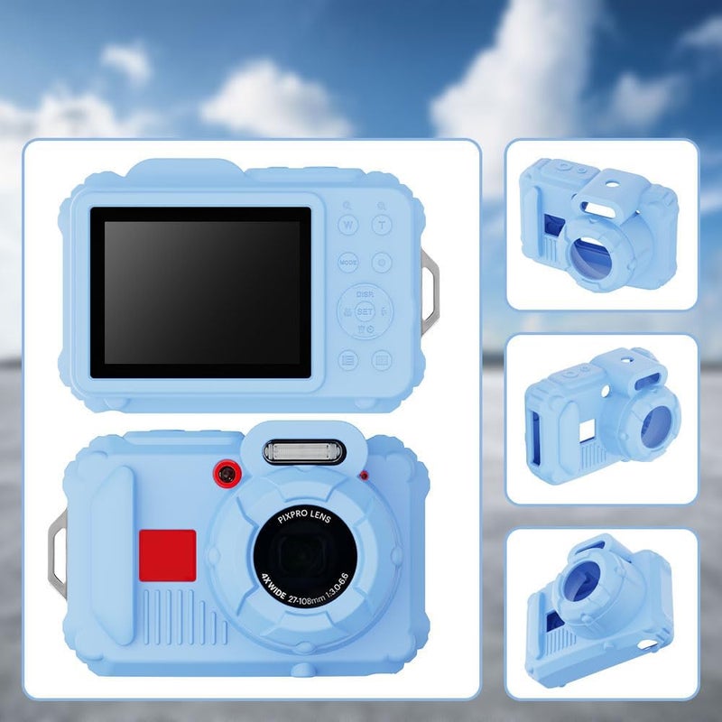 TUOOUT Silicone Case for Kodak Pixpro wpz2 Digital Camera with with Removable Lens Cover and Screen Protector and a Lanyard for Ckodak pixpro wpz2 Accessories -(Light Blue) - Image 2